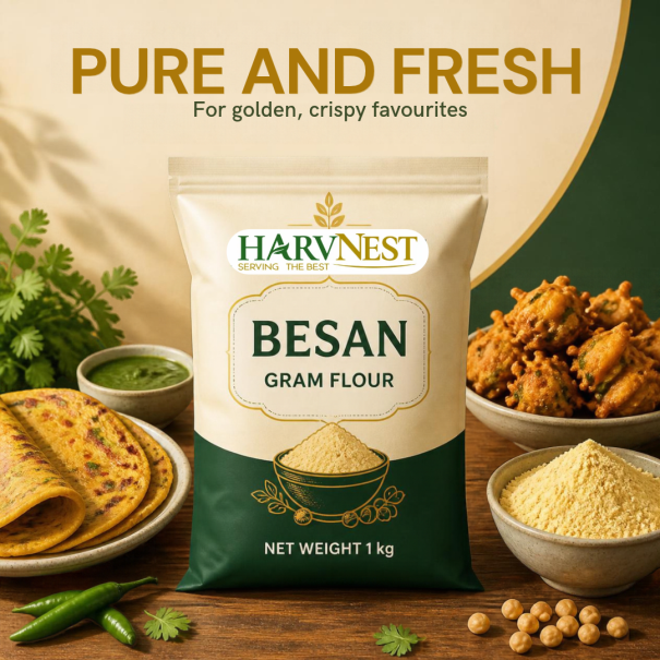 HARVNEST Besan – Premium Gram Flour (1 kg