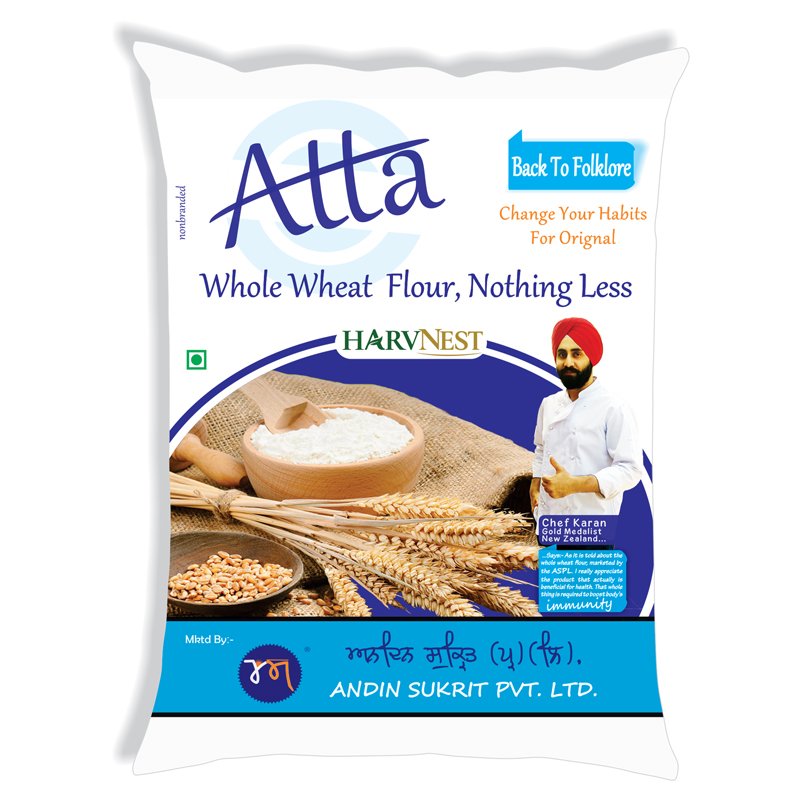 HarvNest Selected Wheat High Fiber Atta (10Kg)